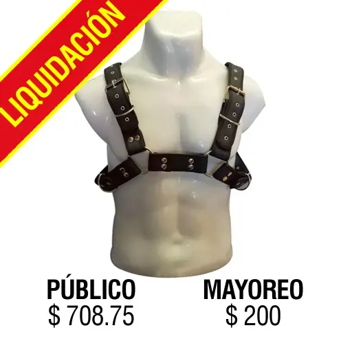 JUGUETES - PECHERA DE CUERO PARA HOMBRE -  NEGRO